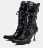 Vetements Protector leather knee-high boots