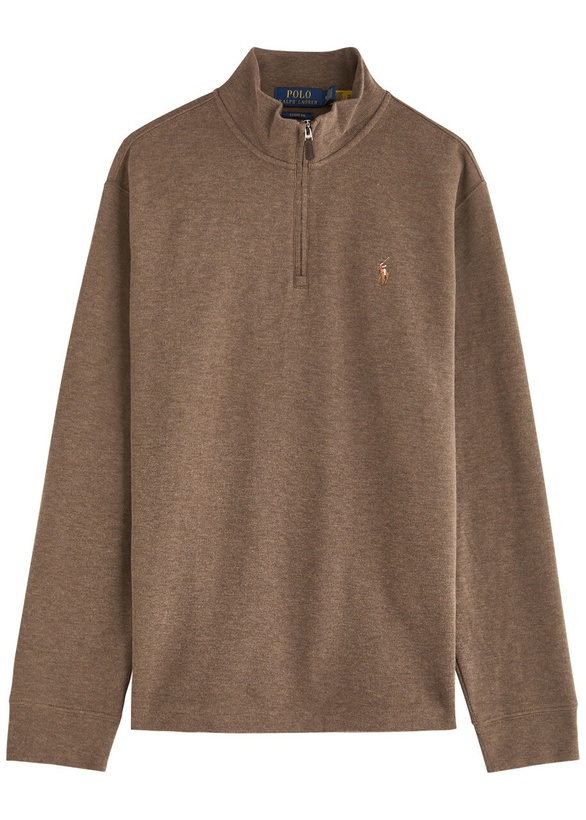 Photo: Polo Ralph Lauren Half-zip Cotton Sweatshirt Brown