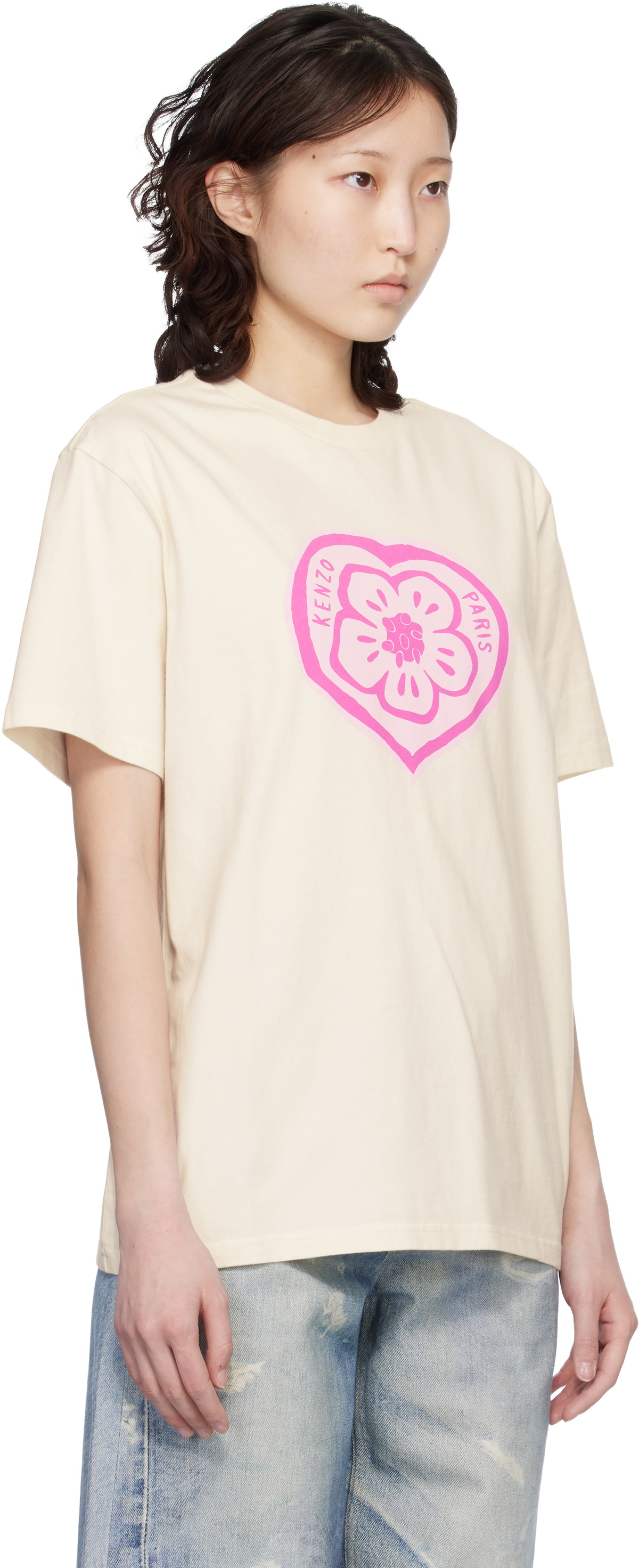 Kenzo Off-White Kenzo Paris 'KENZO Boke Heart' Loose T-shirt