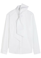 Saint Laurent Scarf-effect Cotton-poplin Shirt White