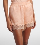 Poupette St Barth Doris lace-trimmed satin shorts