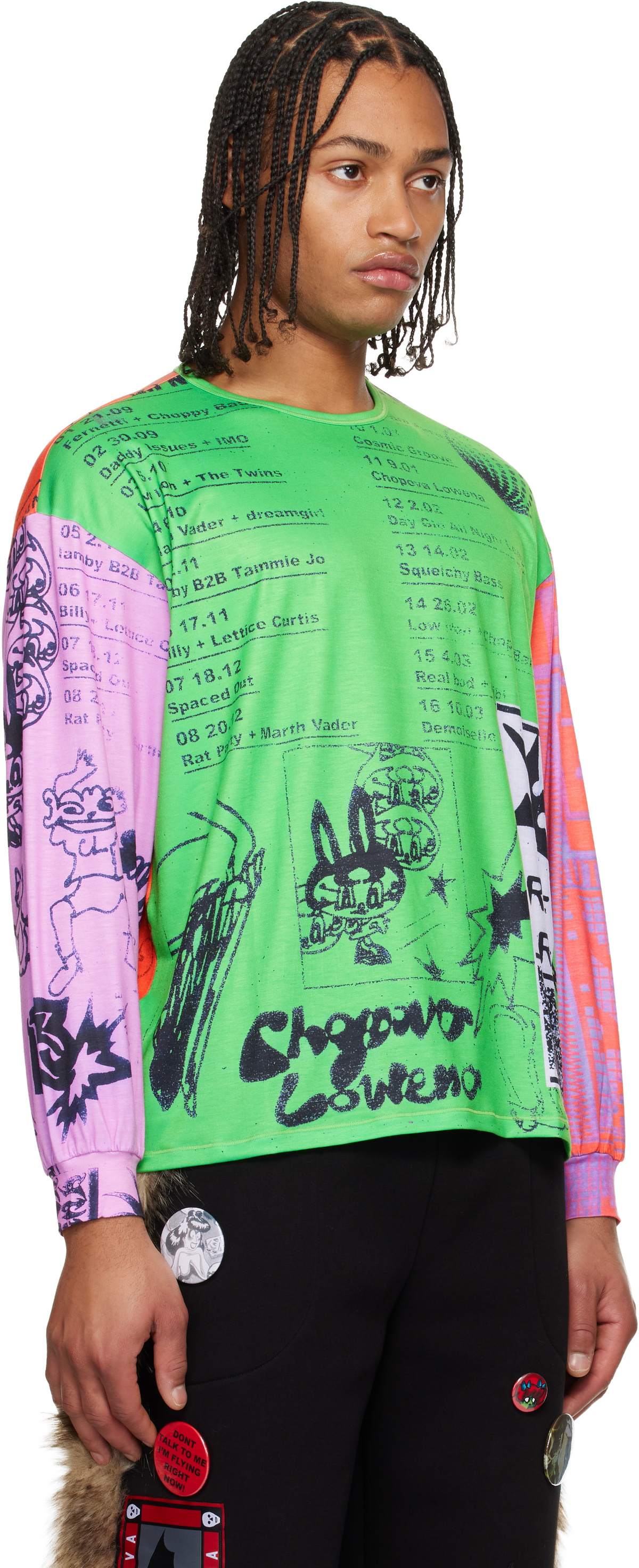 chopova lowena ポリエステル　プリントTシャツ Chopova Lowena プリント トップ | グリーン | FARFETCH JP