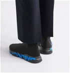 BALENCIAGA - Speed Sock Logo-Print Stretch-Knit Slip-On Sneakers - Black