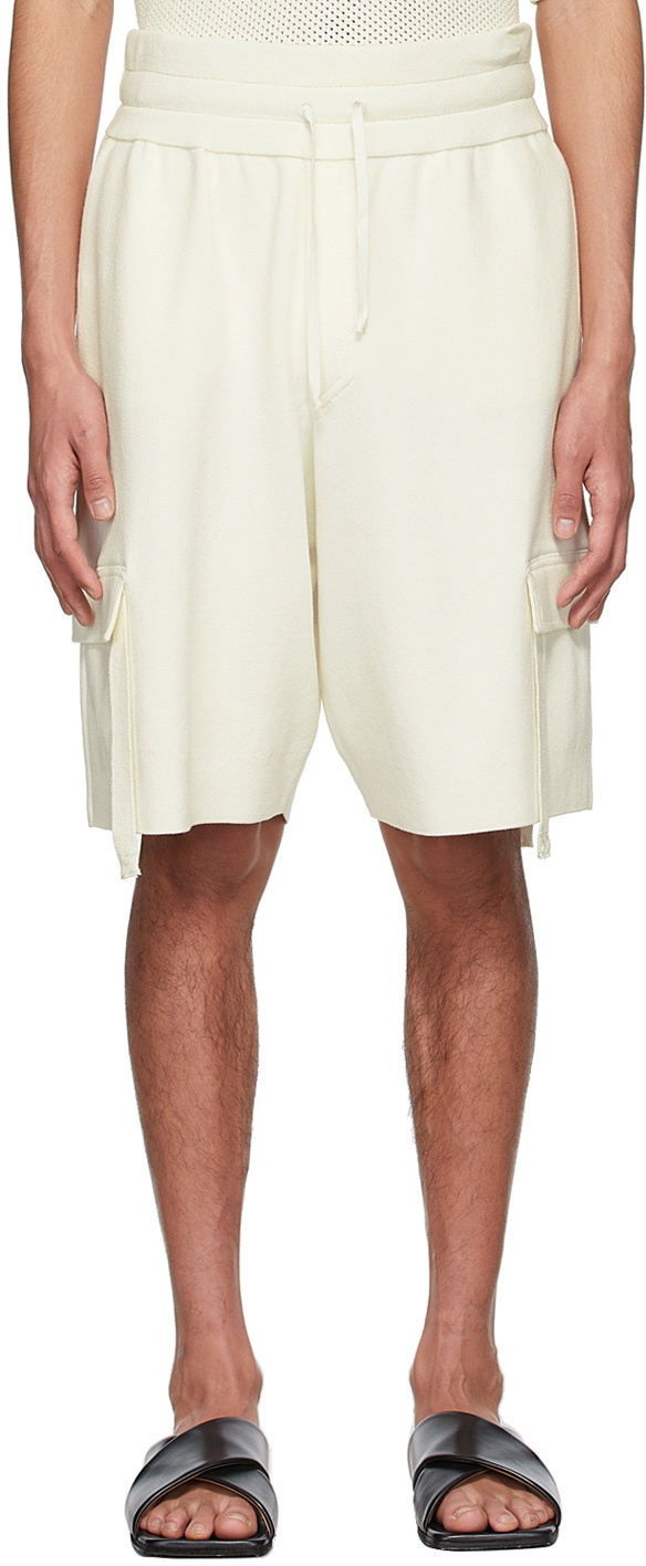 ANDREĀDAMO SSENSE Exclusive Off-White Viscose Shorts