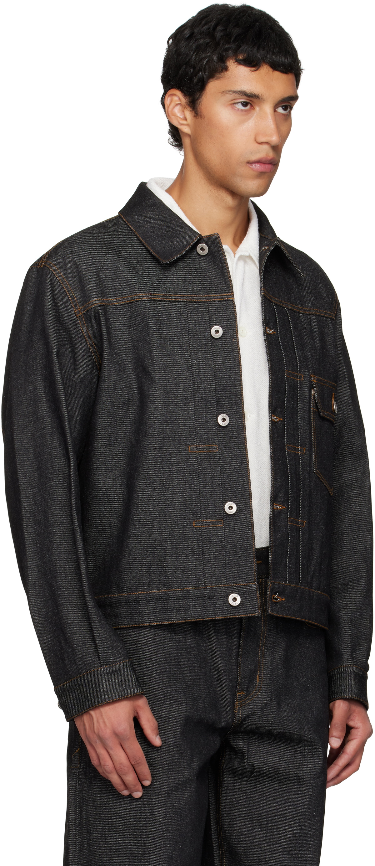 COOR Navy Type 1 Rigid Denim Trucker Jacket