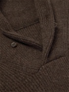 Anderson & Sheppard - Shawl-Collar Ribbed Cashmere Sweater - Brown