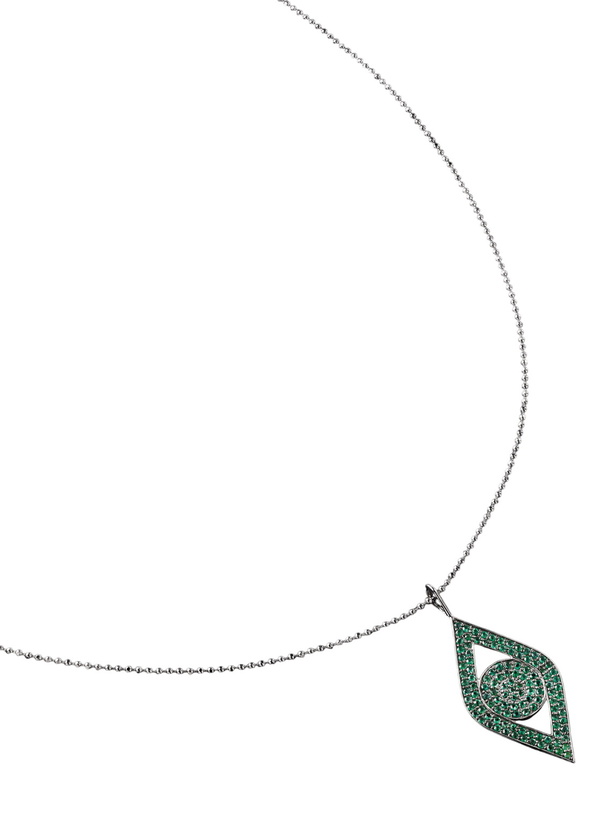 Photo: Sydney Evan - Large Evil Eye White Gold Diamond Pendant Necklace