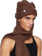 Charles Jeffrey LOVERBOY Brown Alpaca Chunky Ears Scarf Beanie