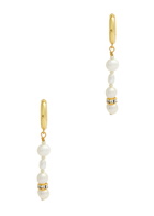 Anni LU Upcycled Pearly 18kt Gold-plated Drop Earring, Earring, Pearl - One Size