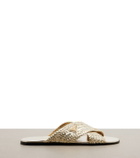 Prada Woven leather slides