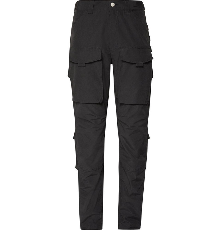 Photo: Junya Watanabe - Grosgrain-Trimmed Tech-Jersey Cargo Trousers - Men - Black