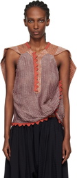 Kiko Kostadinov Red & Orange Weathervane Top
