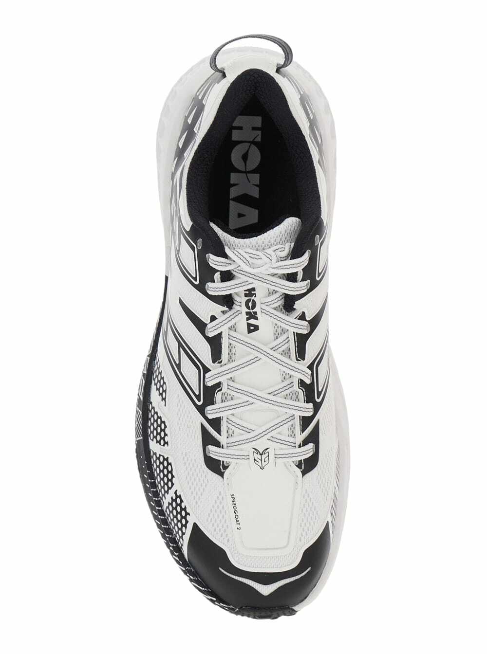 Hoka speedgoat Black And White Low Top Sneakers With Geometric Motif In Tech Fabric Unisex