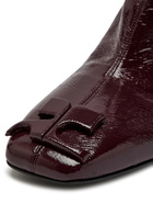Courrèges Reedition 75 Crinkled Vinyl Ankle Boots Burgundy
