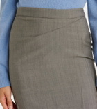 Victoria Beckham Draped wool and mohair midi skirt