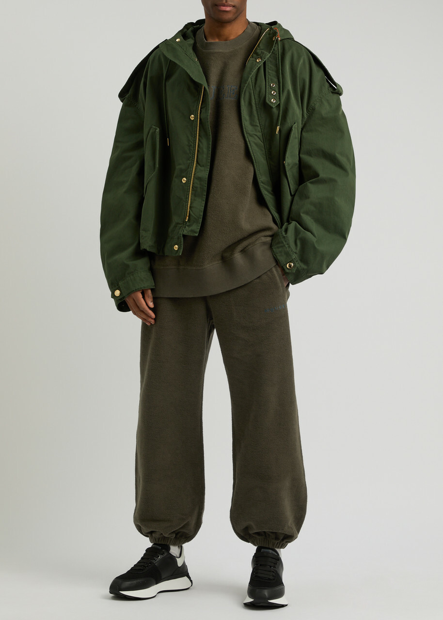 Alexander Mcqueen Logo-embroidered Cotton Sweatshirt Green
