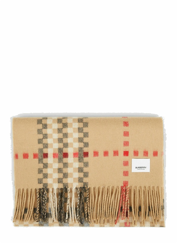 Photo: Pixelated Check Scarf in Beige