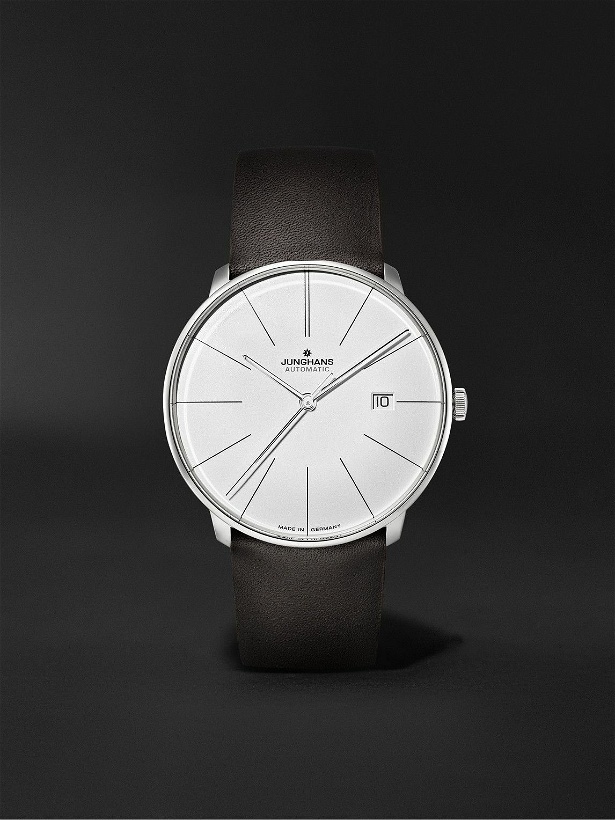 Photo: Junghans - Meister Fein Automatic 39.5mm Stainless Steel and Leather Watch, Ref. No. 27/4152.00