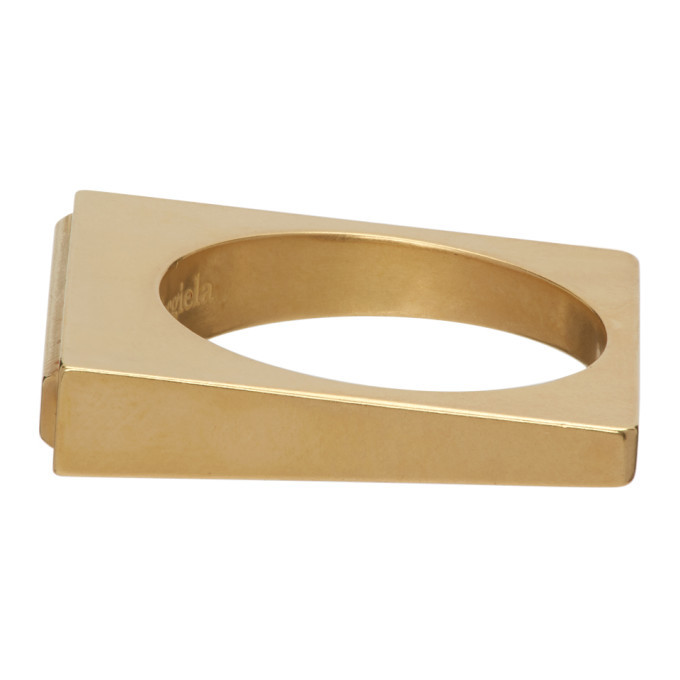 Maison Margiela Gold Square Ring Maison Margiela