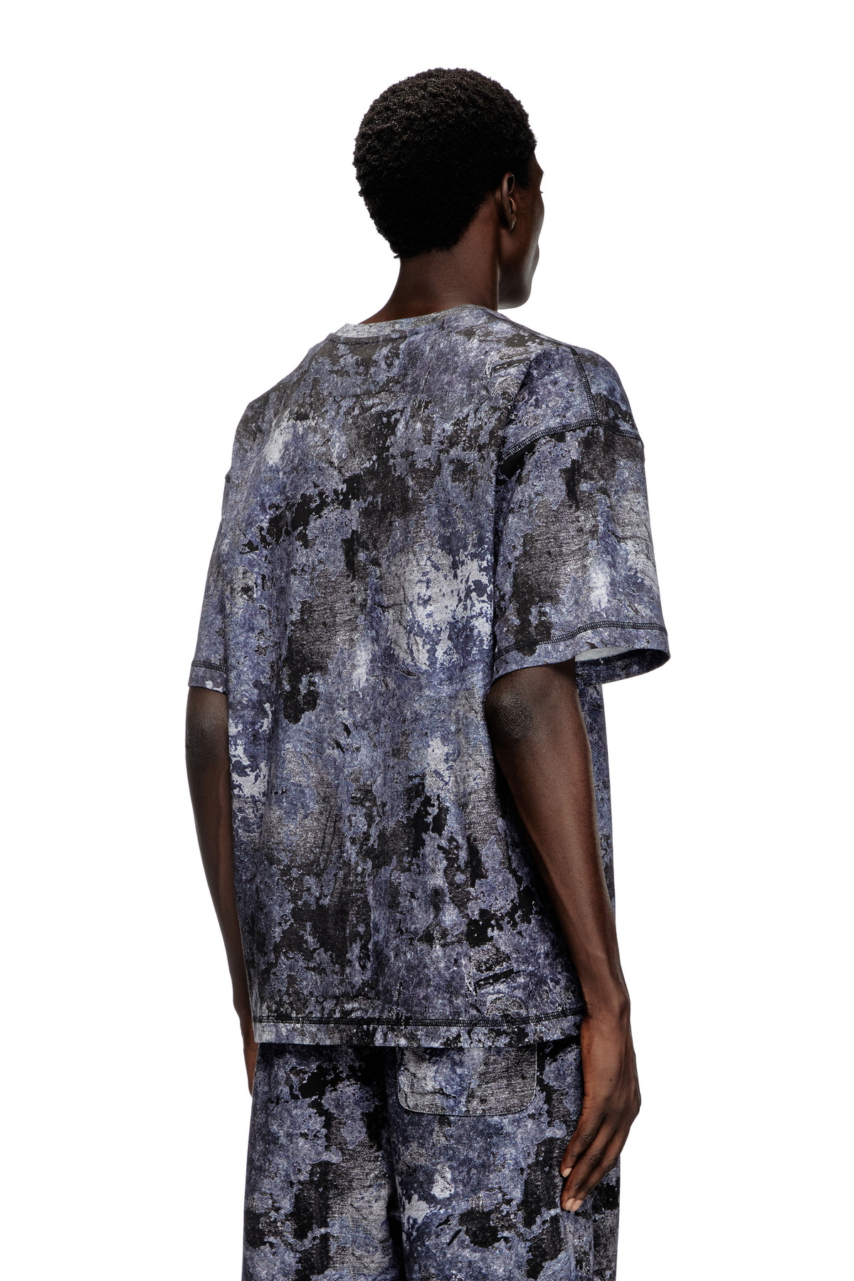 ★ドイツ発*DIESEL*Marble Burnout Tシャツ/BLUE★ Diesel Marble-effect burnout T-shirt - T-Shirts Mens in Blue