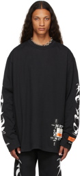 Heron Preston Black Logo Brush Long Sleeve T-Shirt