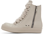 Rick Owens Off-White Washed Calf Sneakers