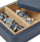 William & Son - Reversible Leather Backgammon and Chess Board - Blue