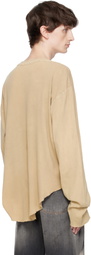 Edward Cuming Beige Light Cotton Pull-Me-Over Henley