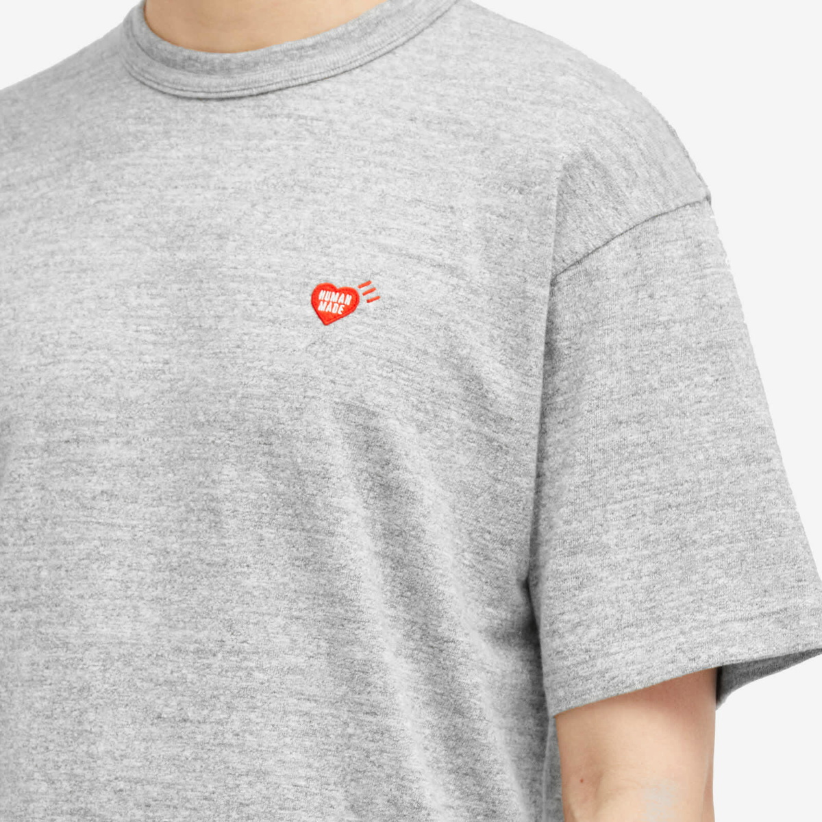 Human Made Men's Heart Badge T-Shirt in Grey Human Made