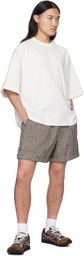 Bottega Veneta Brown & White Knotted Viscose Mini Check Shorts