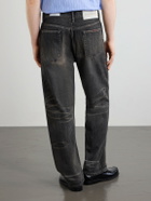 Neighborhood - Savage Straight -Leg Bead-Embellished Distressed Jeans - Gray