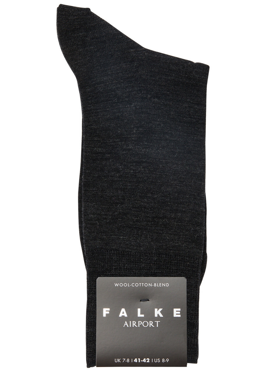 Falke Airport Wool-blend Socks Dark Grey