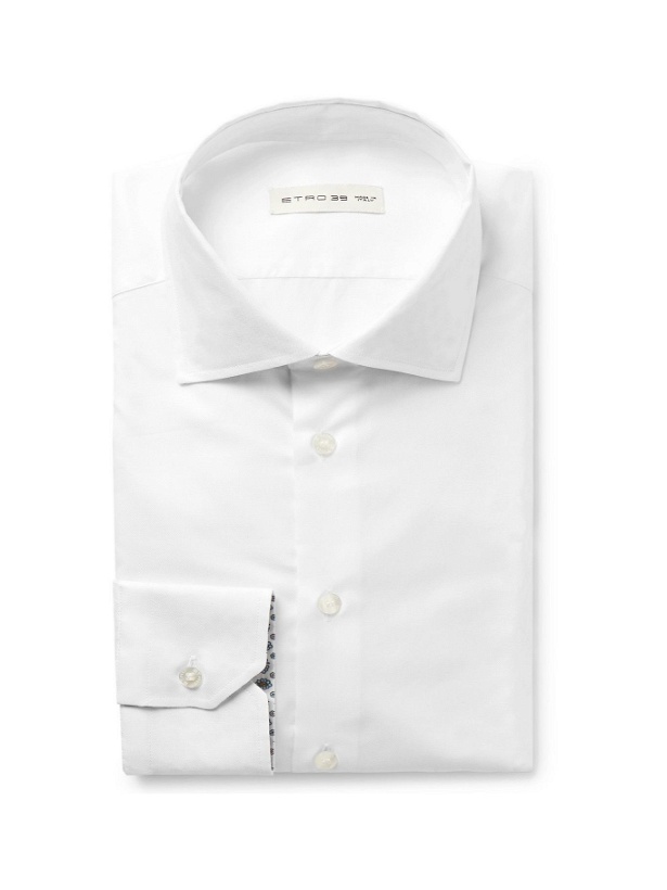 Photo: ETRO - White Slim-Fit Cotton Shirt - White