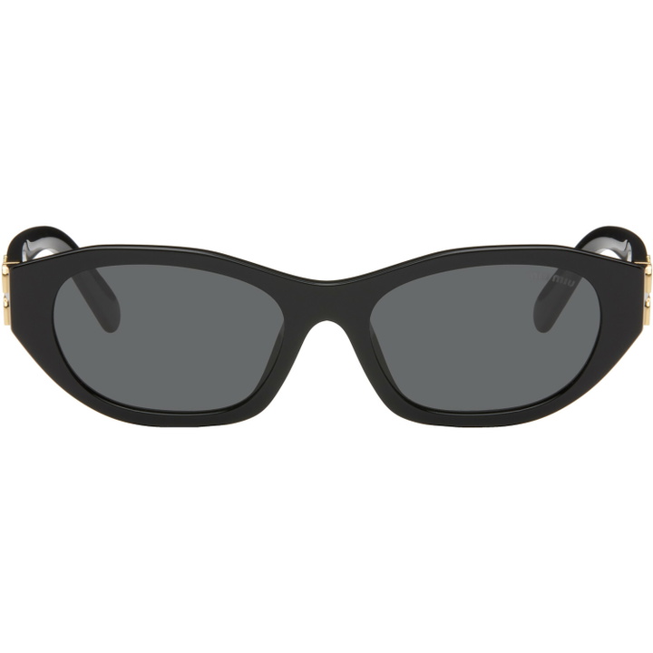 Photo: Miu Miu Eyewear Black Classic Subtle Cateye Sunglasses