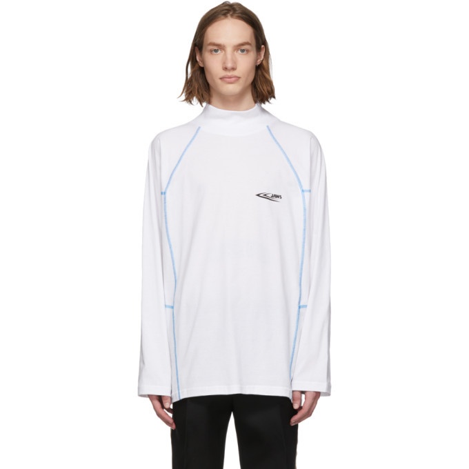 Photo: Calvin Klein 205W39NYC White Scuba Mock Neck Long Sleeve T-Shirt