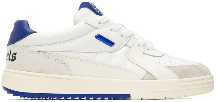 Photo: Palm Angels White & Blue University Sneakers