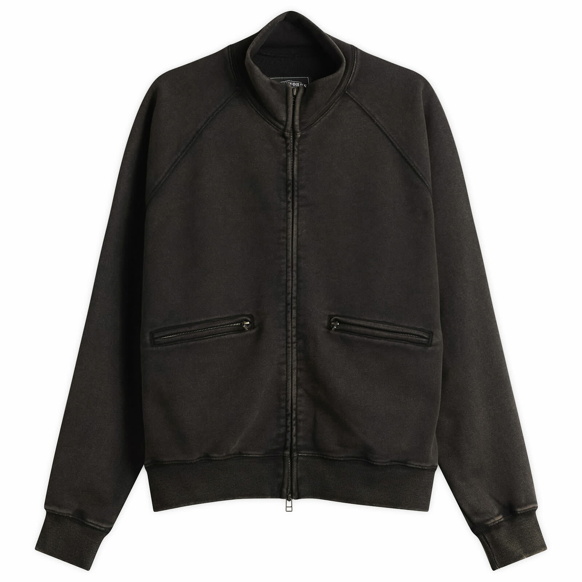 FrizmWORKS Men's Vintage Dye Zip Sweatshirt in Black Brown