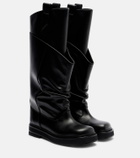 The Attico Passeggiata leather combat boots