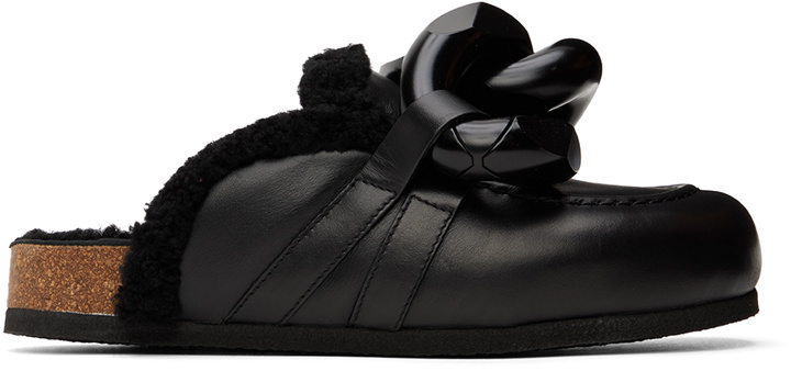Photo: JW Anderson Black Shearling Chain Loafers