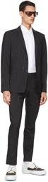 Fendi Black Pinstripe Logo Trousers