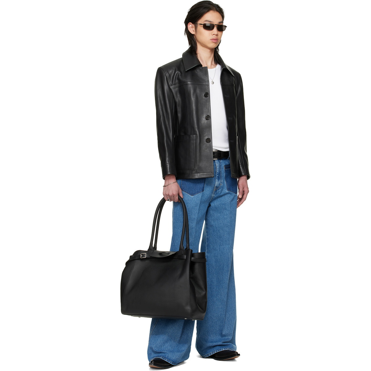 LU'U DAN BRUCE LEE x LỰU ĐẠN Black Leather Creep Jacket