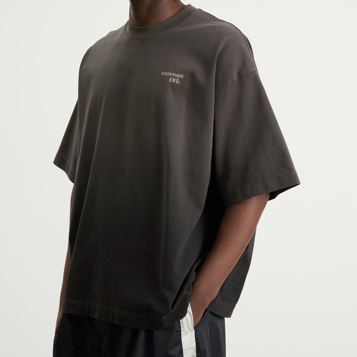 END. x GOOPiMADE Men's Sage T-Shirt in Washed Black