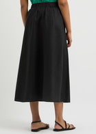 Eileen Fisher Linen Midi Skirt Black