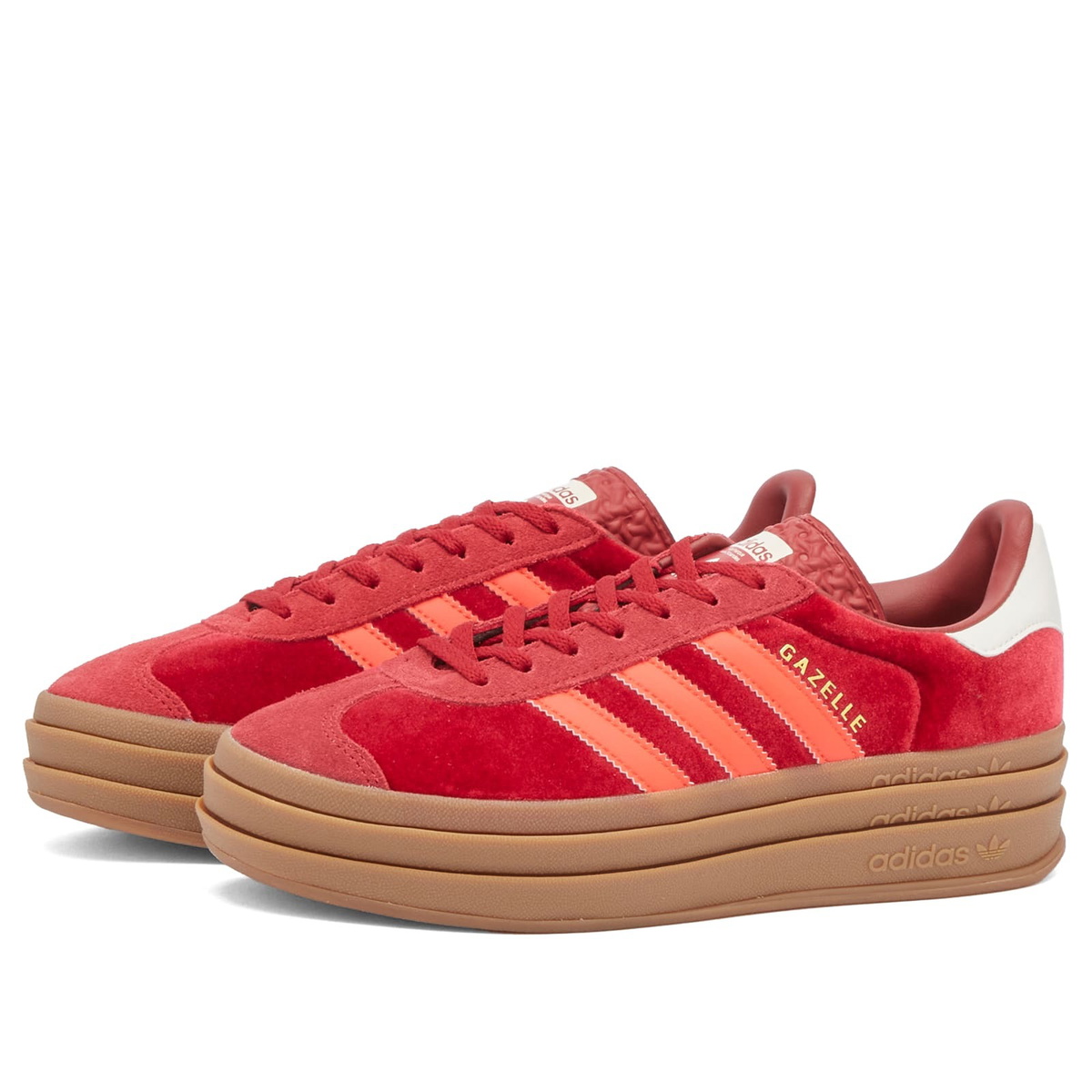 Adidas Women's Gazelle Bold W Sneaker in Red/Off White adidas