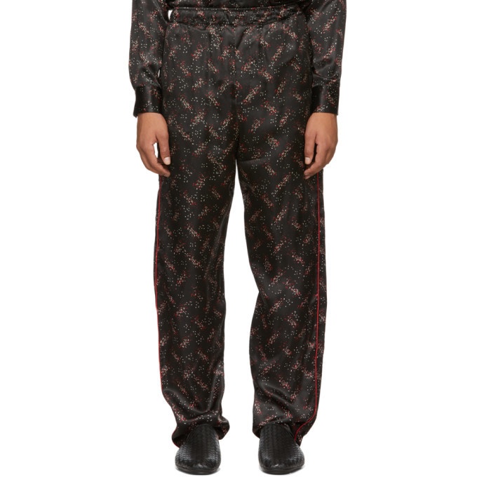 Photo: Bottega Veneta Black Pixel Print Pyjama Trousers