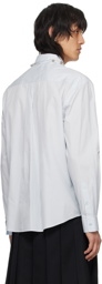 Simone Rocha Blue Spread Collar Long Sleeve Shirt