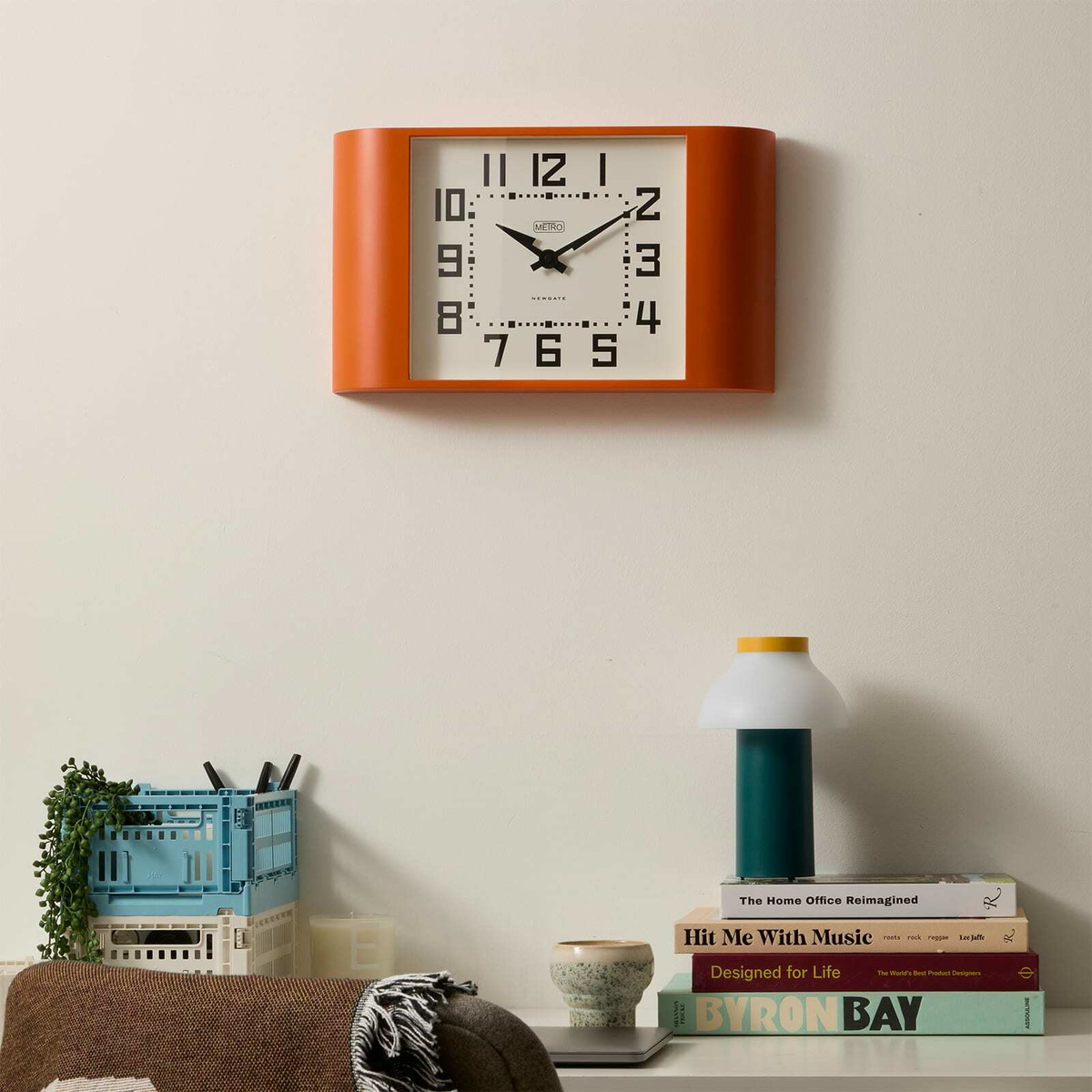 Newgate Clocks Metro Wall Clock in Orange 