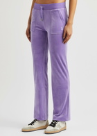 Juicy Couture Del Ray Logo Velour Sweatpants Violet