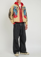 Warren Lotas Garage Printed Work Canvas Jacket Beige