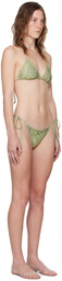 Acne Studios Green Printed Bikini